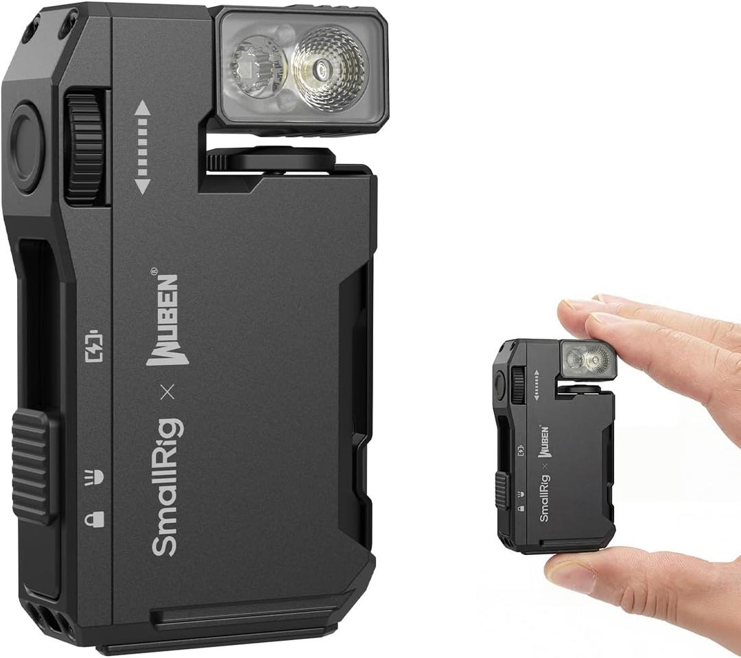 SMALLRIG Rechargeable Mini EDC Flashlight, 400 Lumens Magnetic Pocket-Sized LED Light, IP65 Waterproof, with 1/4-20 Screw, Diffuser, Everyday Carry Flashlight for Camping, Signaling - 5710