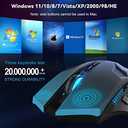 TECKNET Wireless Mouse-USB Ergonomic Optical Cordless Mouse with 8 Buttons,12-Month Battery Life,4800 DPI Optical Tracking,High-Precision 5 Adjustable DPI for PC/Mac/Laptop (Black&blue)