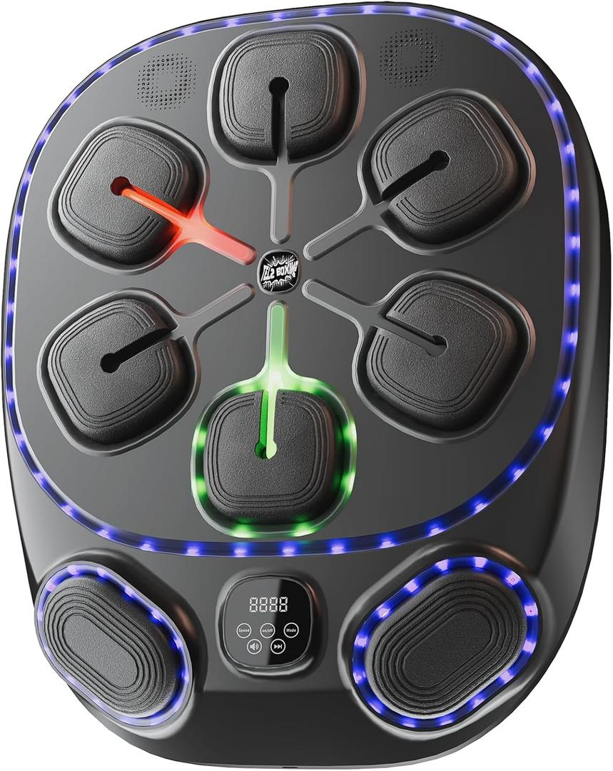 2025 Music Boxing Machine for Adults, Music Punching Machine, Wall Punching Pad for Boxing, 8 Boxing Targets, Smart Bluetooth Boxing Equipment with Gloves, Wall Mount Boxing Machine
