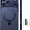 TORRAS Stronger Magnetic & Anti-Yellowing for iPhone 17 Pro Max Case Clear, Fit for MagSafe, Military Grade Drop Protection, Camera Control, DIY Button, Slim for iPhone 17 Pro Max Case Diamond Clear Blue