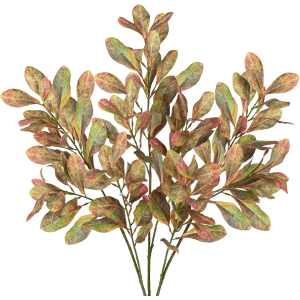 3PCS Artificial Greenery Stems 31.5 Inch Fall Faux Branches for Vase Fake Pittosporum Tobira Leaves Branches Long Stems Plants Leaf Bushes for DIY Floral Arrangement Bouquets Party Home Decor Yellow