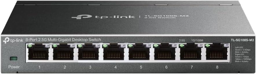 TP-Link TL-SG108S-M2 | 8-Port Multi-Gigabit 2.5G Ethernet Switch | Unmanaged Network Switch | Ethernet Splitter | Plug & Play | Desktop/Wall Mount | Silent Operation