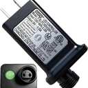 Yowin 30V 6W Class 2 Power Supply 120V AC 60hz Christmas Tree Lights Adapter with 6h Timer, 8 Modes Power Supply Waterproof Inflatable Plug Replacement, 2 Pin LED Driver Connector for Outdoor Lights