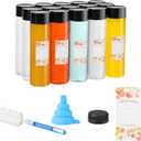 15pcs 12oz Round Empty Reusable Juice Bottles With Caps,Label, Funnel, and Brush Drink Containers For Juicing Milkshake And Other Beverages