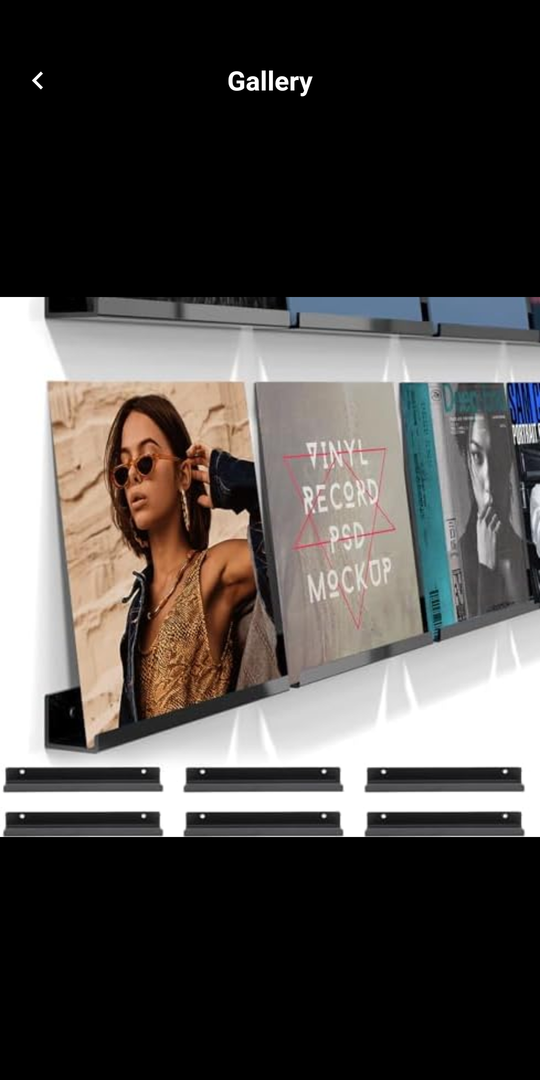 MEIHAOME 9.8Inch Vinyl Record Shelf Wall Mount 12 Pack Black Metal Vinyl Holder Wall Album Record Holder Display CD Display Art Works Display,Wall Mount Storage Rack for Office Home