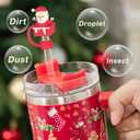 3 x 6PCS Christmas Straw Cover Cap for Stanley Cup, Silicone Straw Topper for Stanley 30&40 Oz Tumbler with Handle, 10mm Drinking Straw Tip Covers for Christmas Gifts. (Color 2)