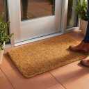 Kempf 2-Inch Thick Coco Coir Door Mat, 16" x 27" Natural Fiber, Woven-Backed, Heavy-Duty for Indoor/Outdoor Front Door Entryway & Porch