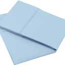 Amazon Basics 400 Thread Count 100% Cotton Pillowcases, Soft, Sateen Weave, Wrinkle Resistant, Standard Size, 20" x 30", Smoke Blue, Set of 2