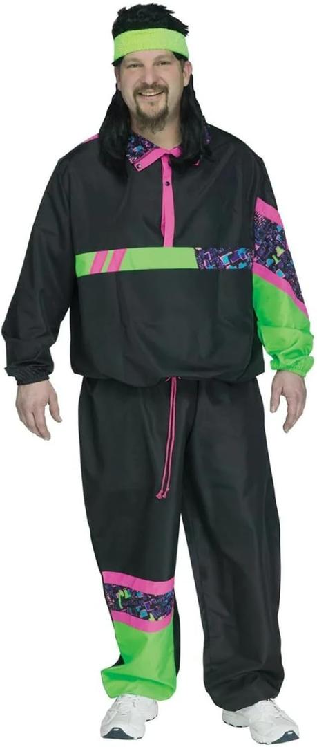 Fun World Men's 80's Track Suit Costume (X-Large, Multi)