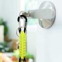 BRAVESHINE Paracord Keychain Carabiner Clip, D Ring Lanyard Hanger Stroller Hook for Water Bottle, Key, Backpacks, Men, Women (1 Pink 1 Green)