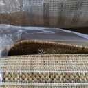 Outdoor Rug 8x10 Beige Washable Outside Rugs for Patios Porches Stiripe Linear Modern Waterproof Durable Non-Shedding, Easy-to Clean Deck Balcony Indoor Outdoor Carpet (8 x 10 Beige)