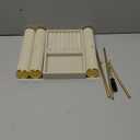 Pangkeep 3 Tier Bracelet Necklace Holder,Jewelry Displays for Vendors,T Bar Velvet Jewelry Stand with Tray,Jewerly Organizer for Bangles Necklace Scrunchie Watches Rings (Beige)