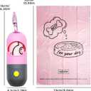 Dog Waste Bags Holder with LED Flashlight Doggie Poop Bags Dispenser with 13 Rolls Leak-Proof Pet Trash Bags Rechargable USB Cable(Pink)