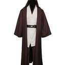 SOLOTIMES Adult Jedi Costume Cloak Outfit Men Knight Tunic Hooded Robe Full Set Suit Halloween Cosplay Cape Pants Uniform (Medium)