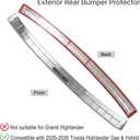 Rear Bumper Protector Fit for Toyota Highlander 2020-2026, for Highlander Hybrid and Gas Accessories 304 Stainless Steel Material Bumper Topper, Silver