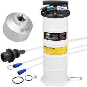 EWK Oil Change Kit, 6.5L Pneumatic/Manual Oil Extractor Pump + 32mm Low Profile Oil Filter Wrench Socket, Complete DIY & Garage Solution for Clean, Maintenance
