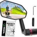 RBRL Bicycle Mirror, Extra Large Bike Mirror, 360° Adjustable Shatterproof and Durable Bar End Rear View Mirror Bicycle, Side Mirrors for E-Bike (Left)