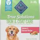 Blue Buffalo True Solutions Skin & Coat Care Natural Dry Dog Food for Adult Dogs, Salmon, 24-lb. Bag (24 Pound (Pack of 1) 