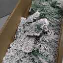 5ft Artificial Christmas Tree, PVC Flat Head White Flocked Pine Needle Christmas Tree with 1150 PVC Branch Tips, Partially Flocked Design for Office Home Store Party Holiday Decoration, Green (Green)