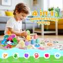 Montessori Dinosaur Toddler Toys Wooden Puzzles Gift for Ages 1 2 3 4 Year Old Kid Boys Girls Animal Dino Egg Toys, Wooden Blocks Stacking Sorting Toddler Fat Brain Easter Gift Preschool Learning