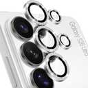 Tensea (3+2PCS Compatible with Samsung Galaxy S26 Ultra Camera Lens Protector, 9H Tempered Glass Camera Cover Screen Protector Metal Individual Ring [Installation Tray][Case Friendly] (Glitter Whitesilver)