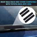 3 x Roof Rails Rack End Cover Compatible with Toyota RAV4 2019-2024 ABS Roof Rack Cover Cap Shell Replacement 4Pcs Glossy Black Exterior Accessories