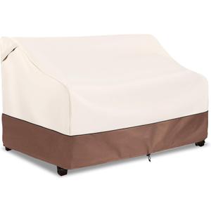 okcool Heavy Duty Patio Sofa Cover, 100% Waterproof 3-Seater Outdoor Sofa Cover Fits up to 79W x 38D x 35H Inches, Lawn Patio Furniture Covers,Beige & Brown