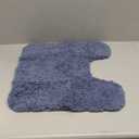 MIULEE Microfiber Toilet Bath Mat U-Shaped Contour Shaggy Rugs Non Slip Extra Thick Soft Absorbent Water for Bathroom Commode Machine Washable(20x20 Inch, Dusty Blue)