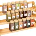 Spice Rack - Bamboo Wood Spice Rack Organization for Cabinet/Countertop