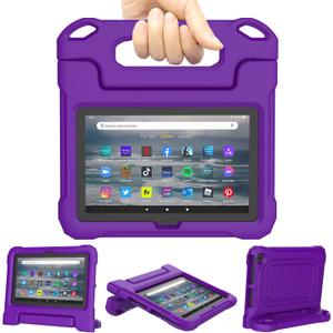 Lainergie Tablet Case for Kids, Lightweight Shockproof Kid-Proof Cover with Handle Stand for 7 inch Tablet Kids Case,Purple