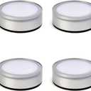 LED Light Base Lighted Display Stand for Crystal, 4 Pack Round Touch Control Light Stand, 7 Color Changing Display Base with USB Power, Illuminated Pedestal for Glass Crystal Spherical Artwork