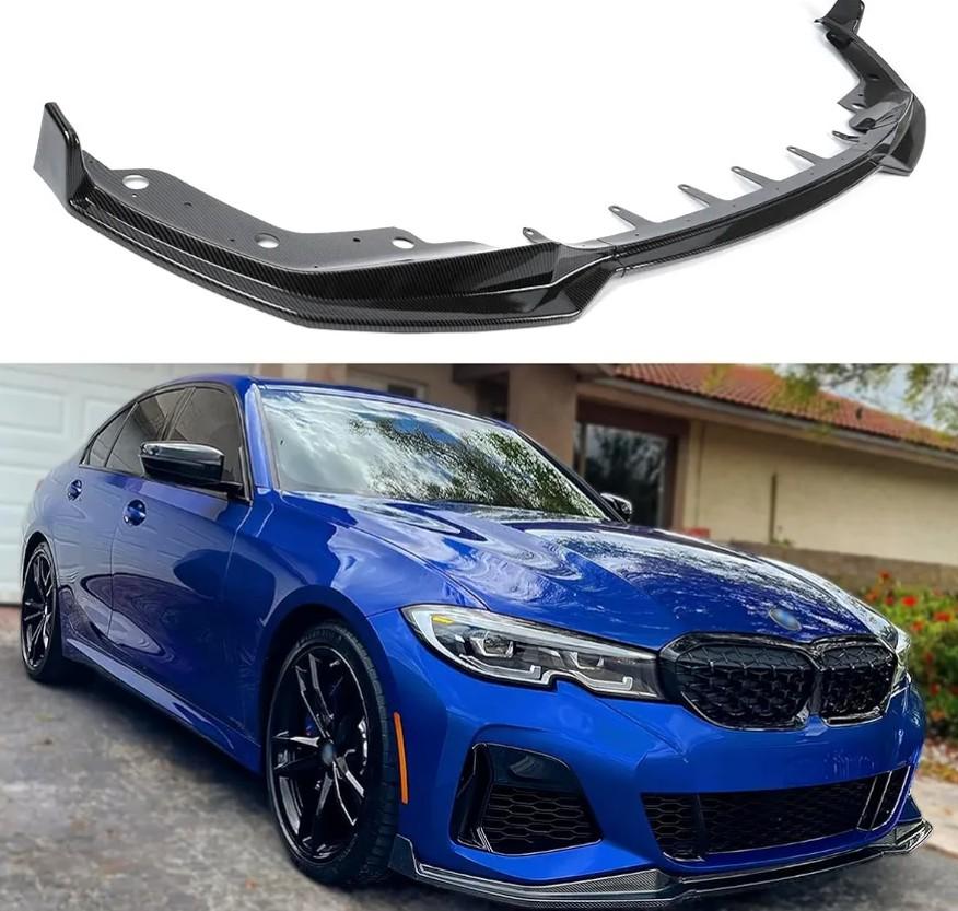 Front Lip Fits BMW G20 330e 330i M340i M-Sport 2019-2022, Carbon Fiber Look
for 3-Series Pre-LCI, 3-Piece Design, MP Style Bumper Air Dam Lower Chin Spoiler Splitter, Protection Body - WheelX