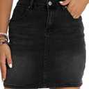 GUANYY Womens Mini Denim Skirt-Casual Stretch Slim Fit High Waisted Jean Skirts, M