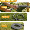 Garden Hose 100 FT, Non-Expanding Water Hose, Ultra-Light & Flexible, Burst-Resistant, Kink-Free, High-Pressure Garden Hose All-Weather Use for Lawns, Gardens, and Outdoor Cleaning (Gray)