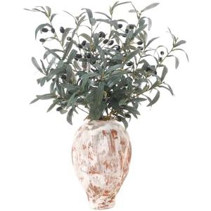 LILUYTO 5pcs Artificial Olive Branches Stems with Green Plants Strips 31" Long Faux Olive Tree Branches for Vase Bouquets Wedding Decor Home Garden Decor DIY Floral Crafts