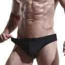 AIMPACT Mens Vintage Swim Briefs Sexy Bikini Swimwear Quick Dry Retro Swimsuit with Drawstring, XXL