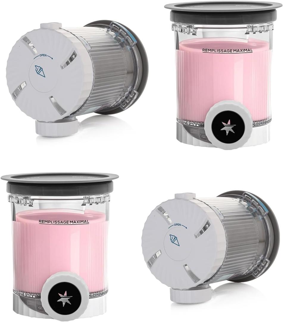 4 Pack creami swirl pints and Lids,NC700 Makers Containers Cups creami accessories Compatible with Swirl Ice Cream & Soft Serve Makers