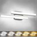 PRESDE 24 Inch LED Vanity Light Brushed Nickel Bathroom Light Fixtures Over Mirror Modern Bath Lighting Bar 5CCT (Nickle-5 color Temperature)