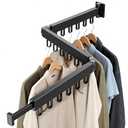Wall Mounted Clothes Drying Rack, Space-Saving Foldable Clothes Drying Rack, Wall Clothes Hanger with 18 Hooks for Indoor & Outdoor Use in Laundry Room, Bathroom & Balcony