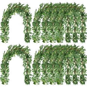 Yunlly 48 Pack Artificial Willow Leaves Garland 269 Ft Greenery Vines Decor
Faux Hanging Plants for Wedding Party, Italian Ruscus Decor, Indoor Outdoor Table Centerpiece Wedding Arch Decorations