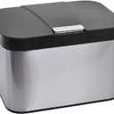 Compost Bin for Kitchen, Countertop Compost Bin, Body Stainless Steel with Lid, 1.13 Gallon with Inner Bucket Compact and Easy Clean (Black Silver)