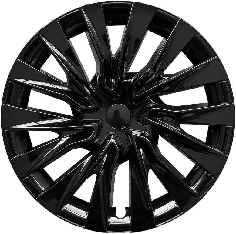 18 inch Wheel Covers for Tesla Model 3 2024-2025Full-Edge Coverage Hubcaps Compatible with Tesla Model 3 Highland -4 Covers per Package Rugged ABS MaterialBaked Enamel (Bright Black)