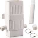 Rainwater Collection System, Rain Barrel Diverter Kit for 2x3and 3x4 Downspouts, with Filtration and Hose, Rain Diverter, Downspout Diverter, White