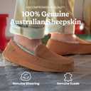 Fireside by Dearfoams, Melbourne Genuine Shearling Moccasin Slipper (10) Chestnut