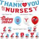 JOPARY Nurses Week 2025 Decorations, Nurses Day Party Supplies with Thank You Nurses Banner, Cake Toppers Set, Balloons for Happy Nurse Week Appreciation Gifts Party Events