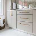 Goo-Ki Vintage Retro Antique Brass Zinc Alloy Cabinet Handles - 10''(256mm) Hole Center Striped Decorations Cabinet Pull Hardware for Bedroom, Kitchen, 6 Pack