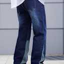 GINGTTO Mens Flared Jeans Stacked High Waisted Bell Bottom Denim Pants for Men Relaxed Fit Vintage Blue 30