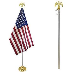 Flags Importer POL-ALUMEAGLE8 Flag Pole, 8ft, Silver