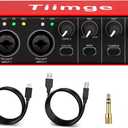 2x2 USB Audio Interface for PC, with 48V Phantom Power, 24Bit/192kHz High-Fidelity, Mic Preamplifier XLR/TSR/TS Ports, Compatible for Guitarist, Vocalist, Podcaster or Producer