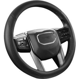 Car Steering Wheel Cover for Nissan - Round Shaped Steering Wheel Cover for Rogue Kicks Sentra Altima, Black (Standard size (14 ''-15''))